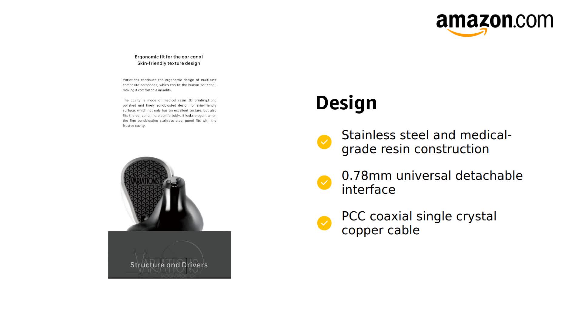 Amazon.com: Moondrop Variations Earphone 1DD+2BA+2EST Tribrid